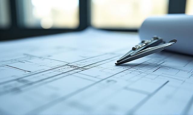 Close up of precision engineering blueprints